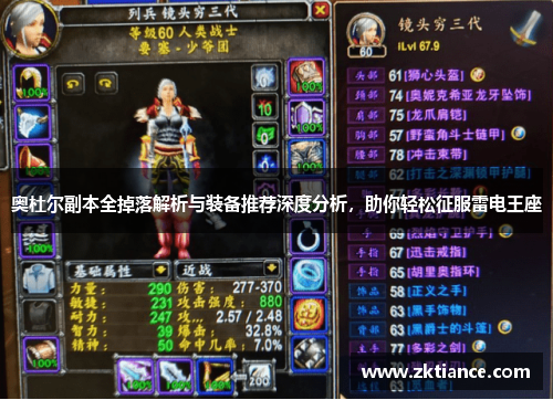 奥杜尔副本全掉落解析与装备推荐深度分析，助你轻松征服雷电王座